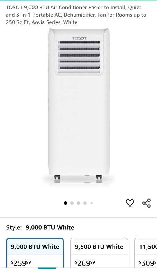 AIR CONDITIONER TOSOT 9,000 BTU Air Conditioner