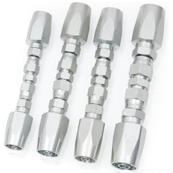 Nisorpa 4 PCS Hydraulic Hose Repair Fittings Kit, Reusable 1/2"' 3/8" 1/4" Inner Diameter for Size #08#06#04 Hydraulic Hose