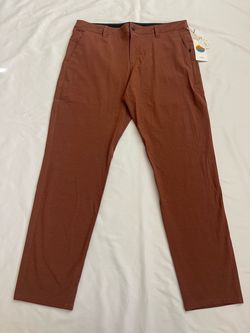 Vuori Aim Pants Performance Dress Bottom Sedona Brown Light Weight Men 34 x 30