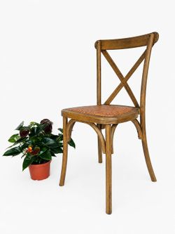 Crossback Chair Rattan Seat- Chestnut Color