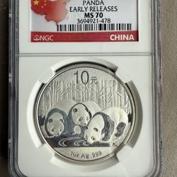 2013 NGC MS70 Panda 1oz Silver Coin 