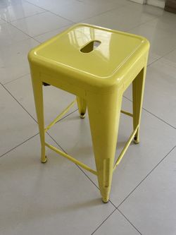 Yellow Metal Stool