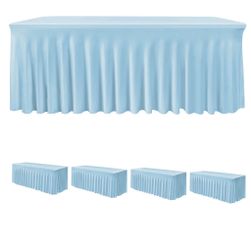 HolidayIdeas Spandex Table Skirts For Rectangle Tables 6 Ft, Fitted Stretch Table Cover 30x72 Inch, Design Tablecloths For Banquets,Trade Shows, Parti