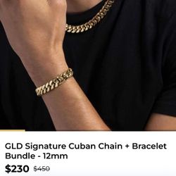 GLD Signature Cuban Chain + Bracelet Bundle - 12MM