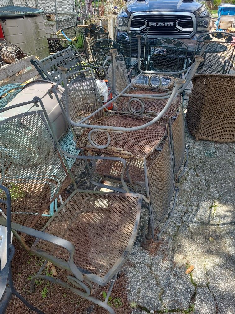 Six Patio Spring Chairs