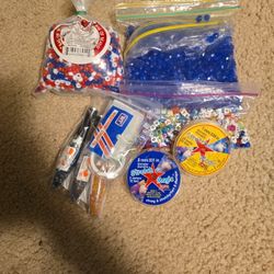 Assortment Of Beads and Elastic Cord