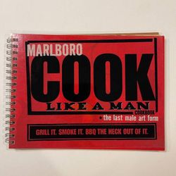Marlboro Cook Like A Man Last Male Art Form Cookbook Grill Smoke BBQ.  BBQ THE HECK OUT OF IT by Marlboro; PUBLISHER: Phillip Morris; 