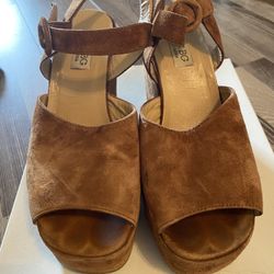BCBG Max Azria Platform Tan Suede Shoes