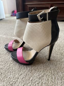 Juicy Pink And Black High Ankle High Heel