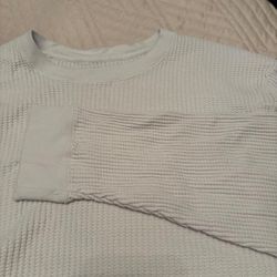 Abercrombie white waffle knit long sleeve tee mens XXL