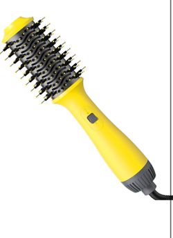 Hair Dryer Brush Blow Dryer Brush in One,4 in 1 Styler Volumizer, One-Step Hot Air Brush with Negative Ionic for All Hair Types, Yellow