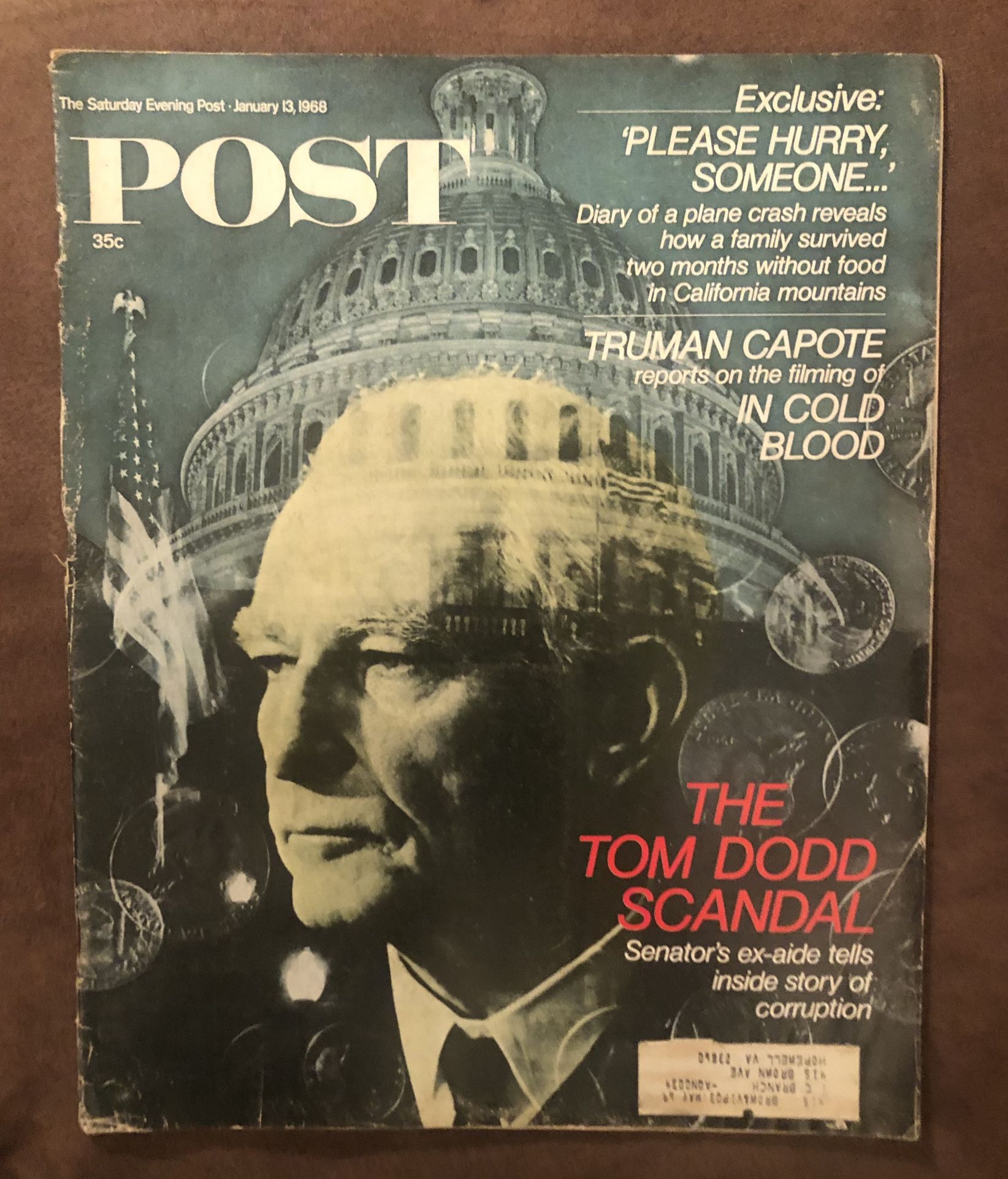 Vintage Post Magazine Jan. 13,1968 Great Stories-Advertising-Photos GC.