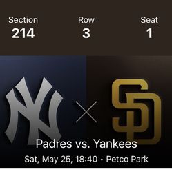 Padres vs Yankees (Saturday) 2 Seats