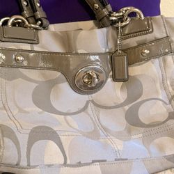 Coach Penelope Optic Grey & Silver Shoulder Bag 