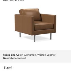 West Elm NEW Axel leather Chair for Sale in Beaverton OR