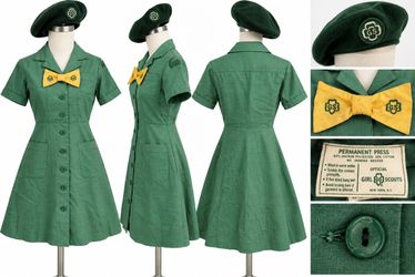 Vintage Girl Scouts Uniform – Dress, Beret & Accessories