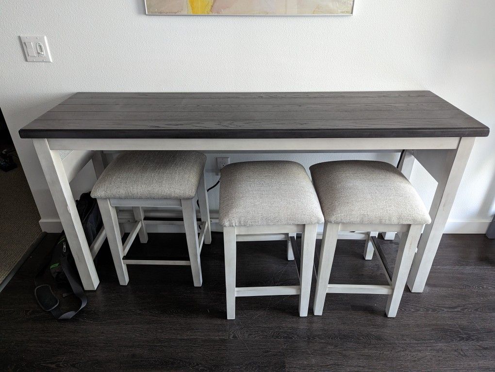 4-Piece Sofa Table (Breakfast Bar) w/ 3 stools (Costco)