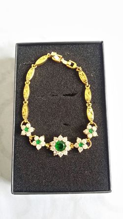 Green Bracelet gold plated
