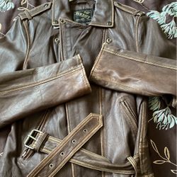 Old Navy Genuine Leather  Brown Jacket 