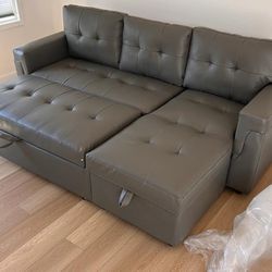 Brand New Modern Sleeper Sofa (Gray) - Reversible