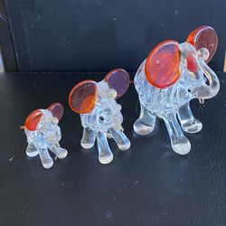 Vintage Glass Elephants 