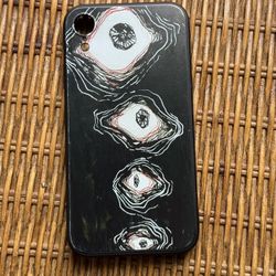Abstract iPhone XR Black Plastic-Back Rubber Case