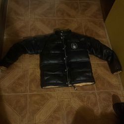 A Bathing Ape X Undefeated Men's Sheep Leather Down Jacket Black