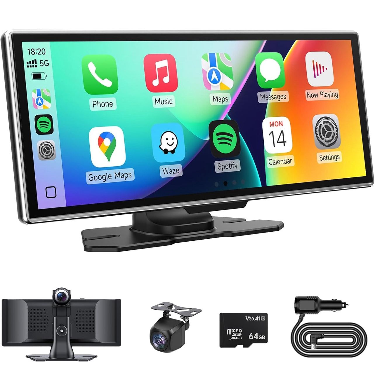 Carplay Screen for Car with 4K Dash Cam
