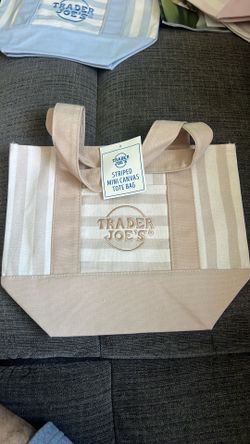 TRADER JOE’S STRIPED MINI CANVAS TOTE BAG