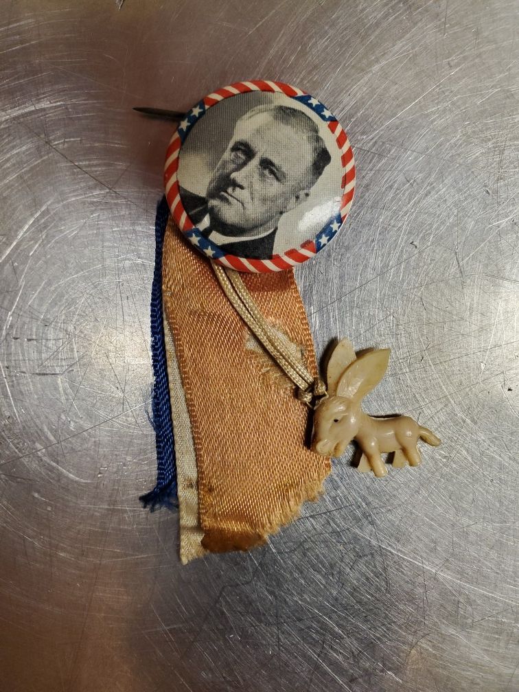 Original FDR Roosevelt Election Pin. RARE!