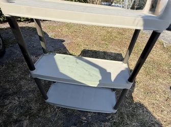 3-Tier Plastic Utility Shelving Unit – Indoor/Outdoor