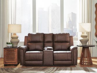 Beryton Espresso Power Reclining Loveseat with Console (Online Special Price)