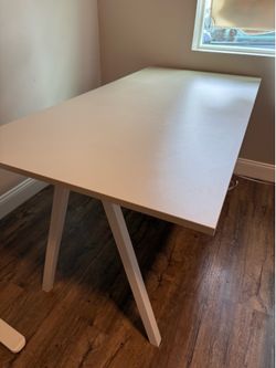 IKEA TROTTEN Desk, Beige/White, 63 x 31