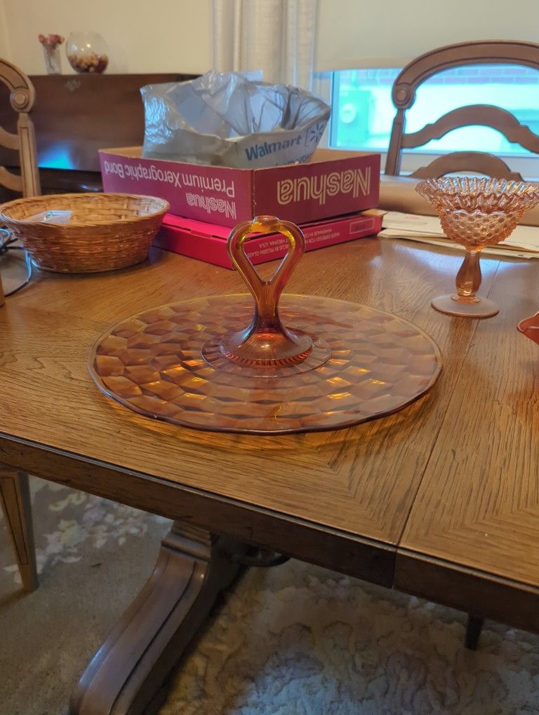 Indiana Glass Whitehall Amber Sandwich Tray