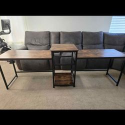 Double Computer Desk With Printer Shelf