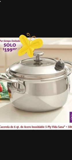 OLLA DE 6 QT DE ACERO INOXIDABLE 5-PLY VIDA SANA PRINCESS HOUSE 🌷🍓