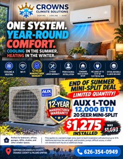 Mini-Split Installations With 12-year manufacturer warranty!