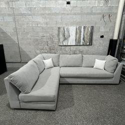 Light Gray Plush Sectional 