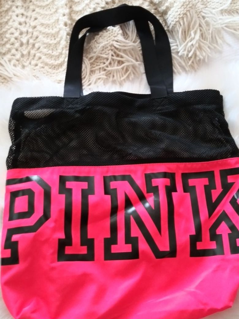 PINK tote Large Beach Bag