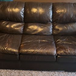 Genuine leather 3 seat sofa