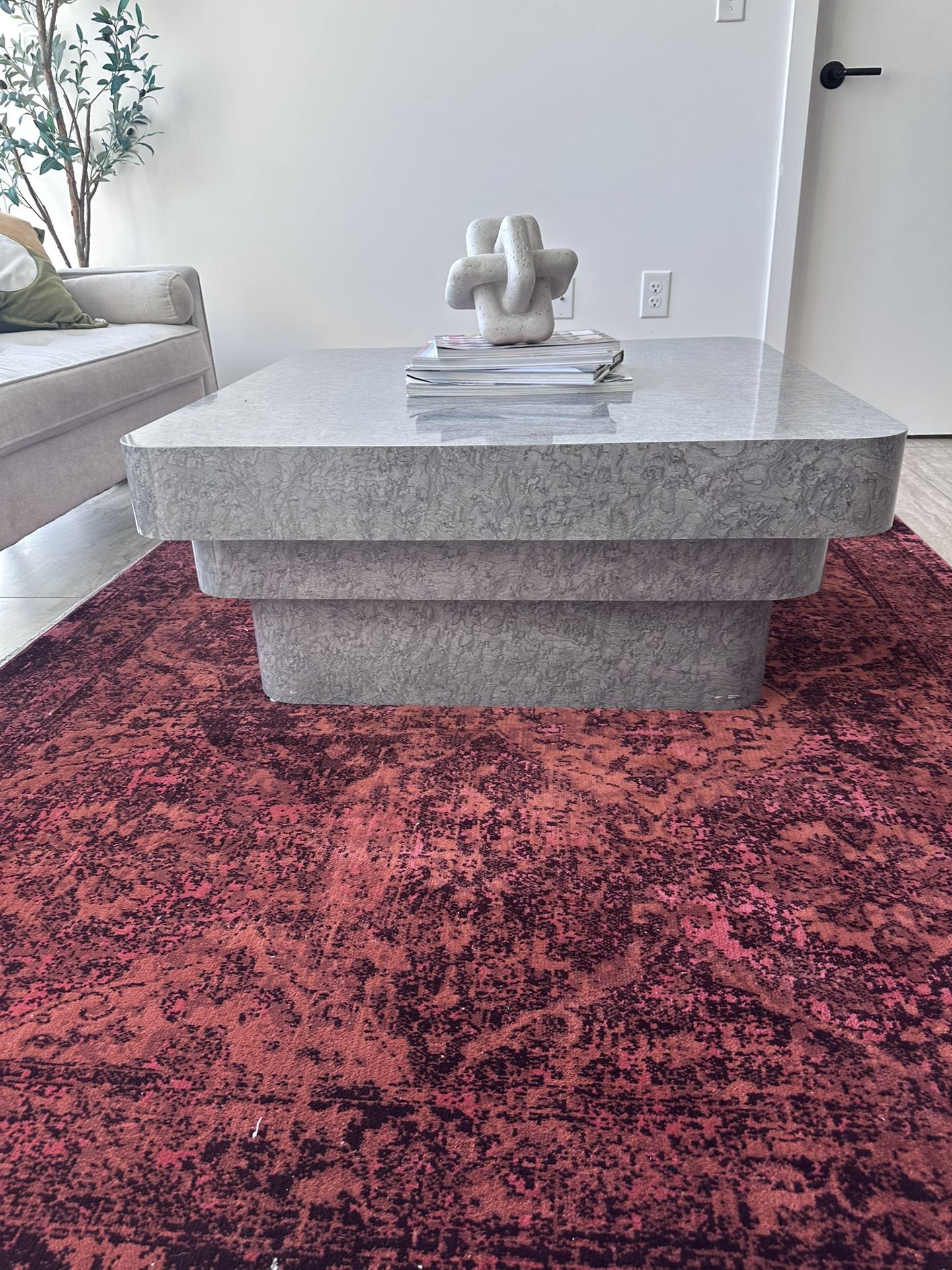 Grey Marble MCM Coffee Table – Like New