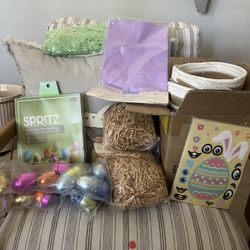 Spring Supplies Easter Baskets And Eggs Raffia Stuffing