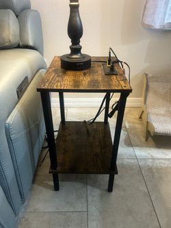 2 End Side Tables With Charging Stations
