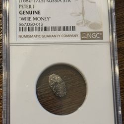 NGC-Certified Russian Silver Coin – Peter the Great (1600s–1700s)