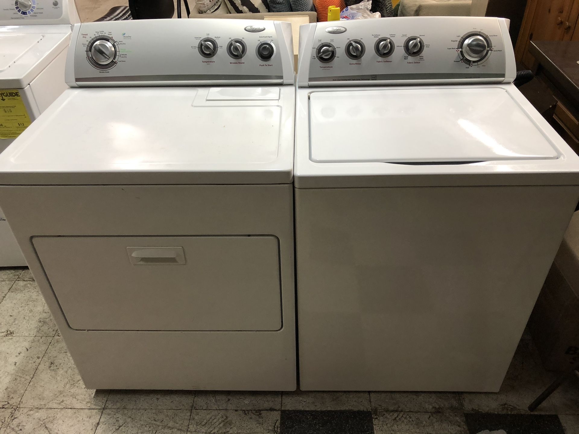 Great condition washer and dryer electric whirlpool matching