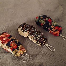 Handmade Fabric Scrunchie Keychain $5 Each 