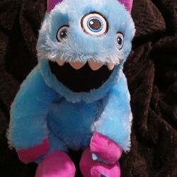 Critter Collection Blue & Purple Monster Plush Backpack 