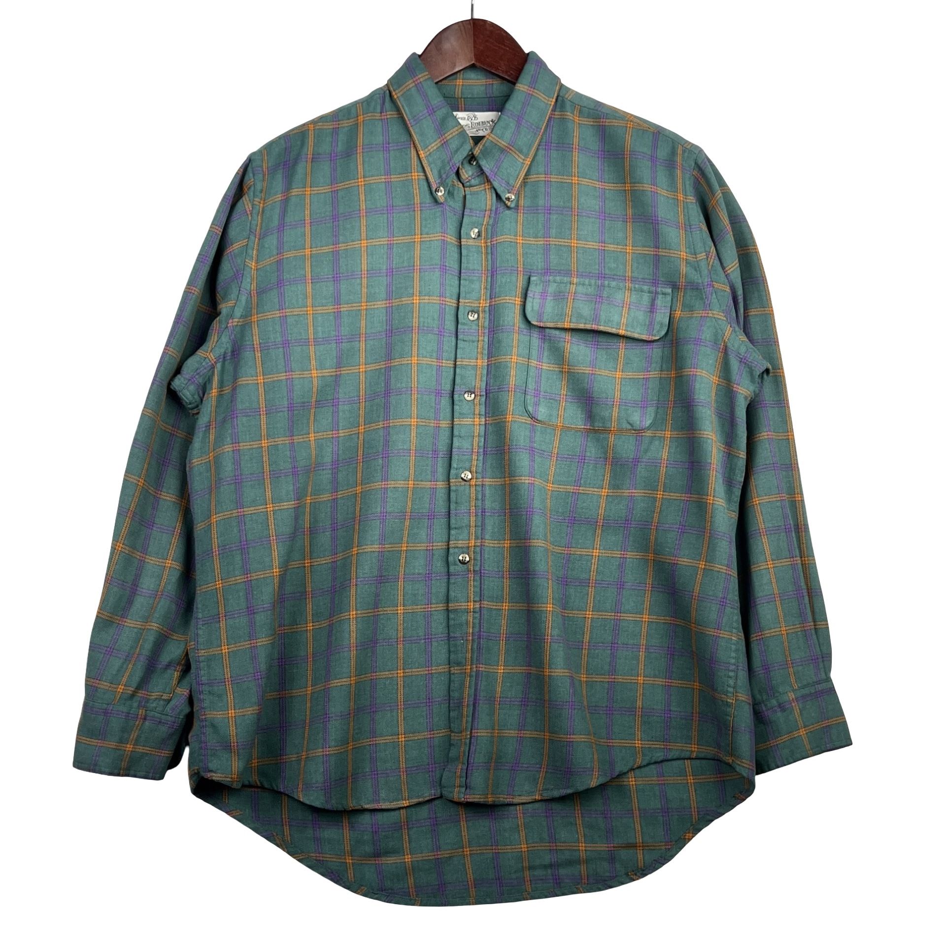VTG Sears Roebuck Shirt Mens Plaid Blend Button Up Long Sleeve -XL-