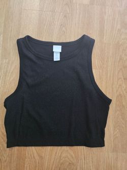 Ribbed Crop Tank Top Lg