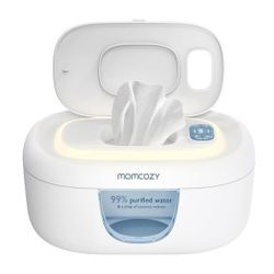 Momcozy Baby Wipe Warmer, WHITE/BLUE  Large Capacity Dispenser